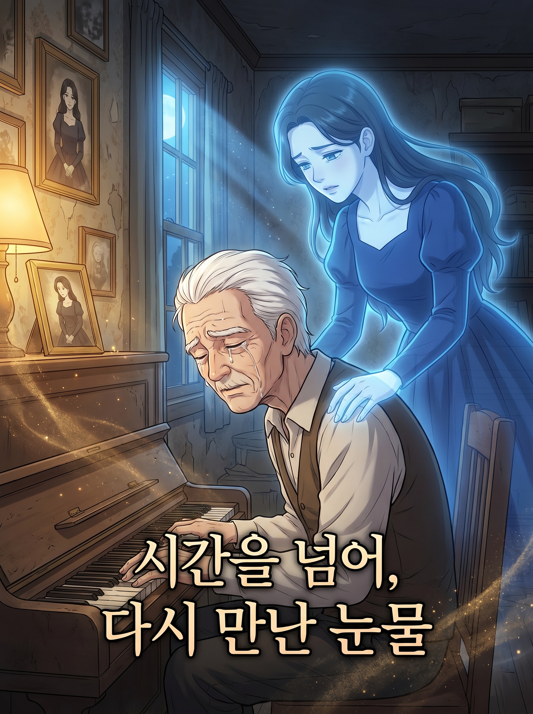四十年后,老人伏在钢琴前落泪,身后是她的魂灵